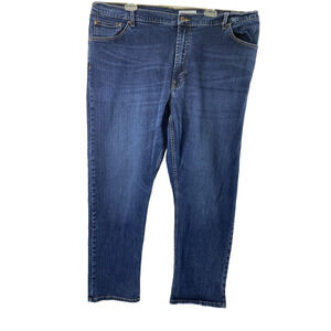Wrangler Jeans Mens 40 x 29 Blue Dark Wash‎ Denim Straight Fit Casual